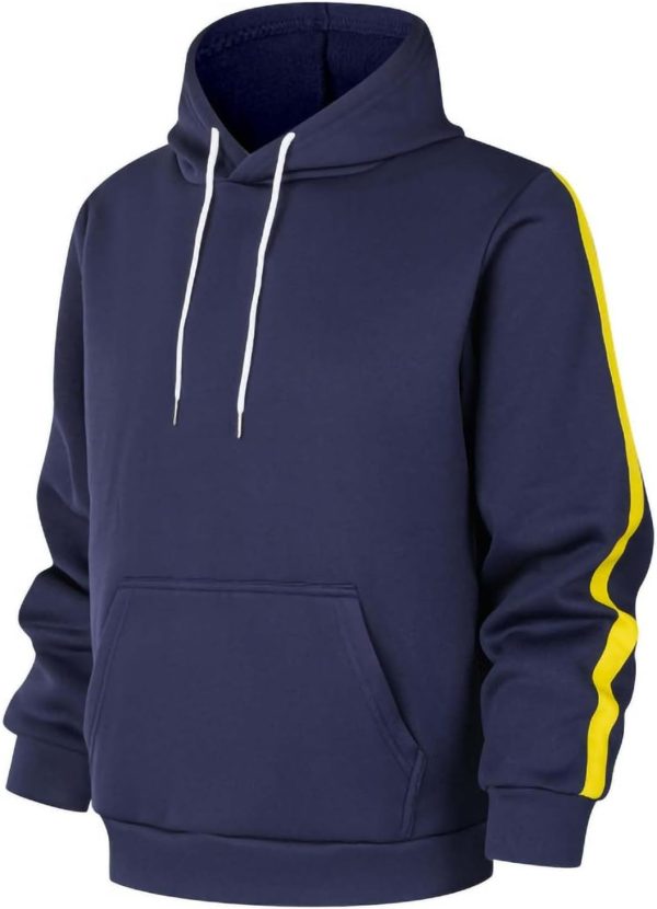 Hoodies for Men Fashion Fall Color Block Long Sleeve Hooded Sweatshirts Loose Fit Lightweight Casual Pullover Pocket