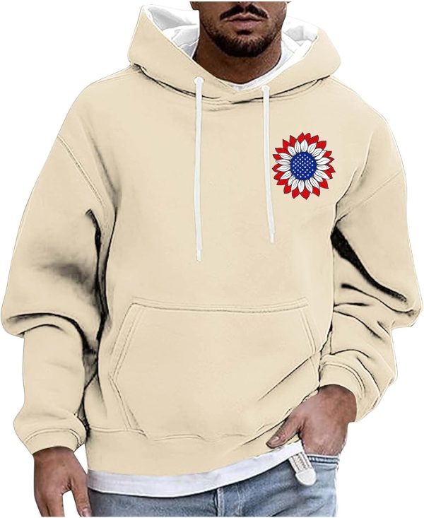 Men's Vintage Graphic Hoodie Oversized Long Sleeve Drawstring Warm Hooded Sweatshirts Fall Winter Outfits Pullovers
